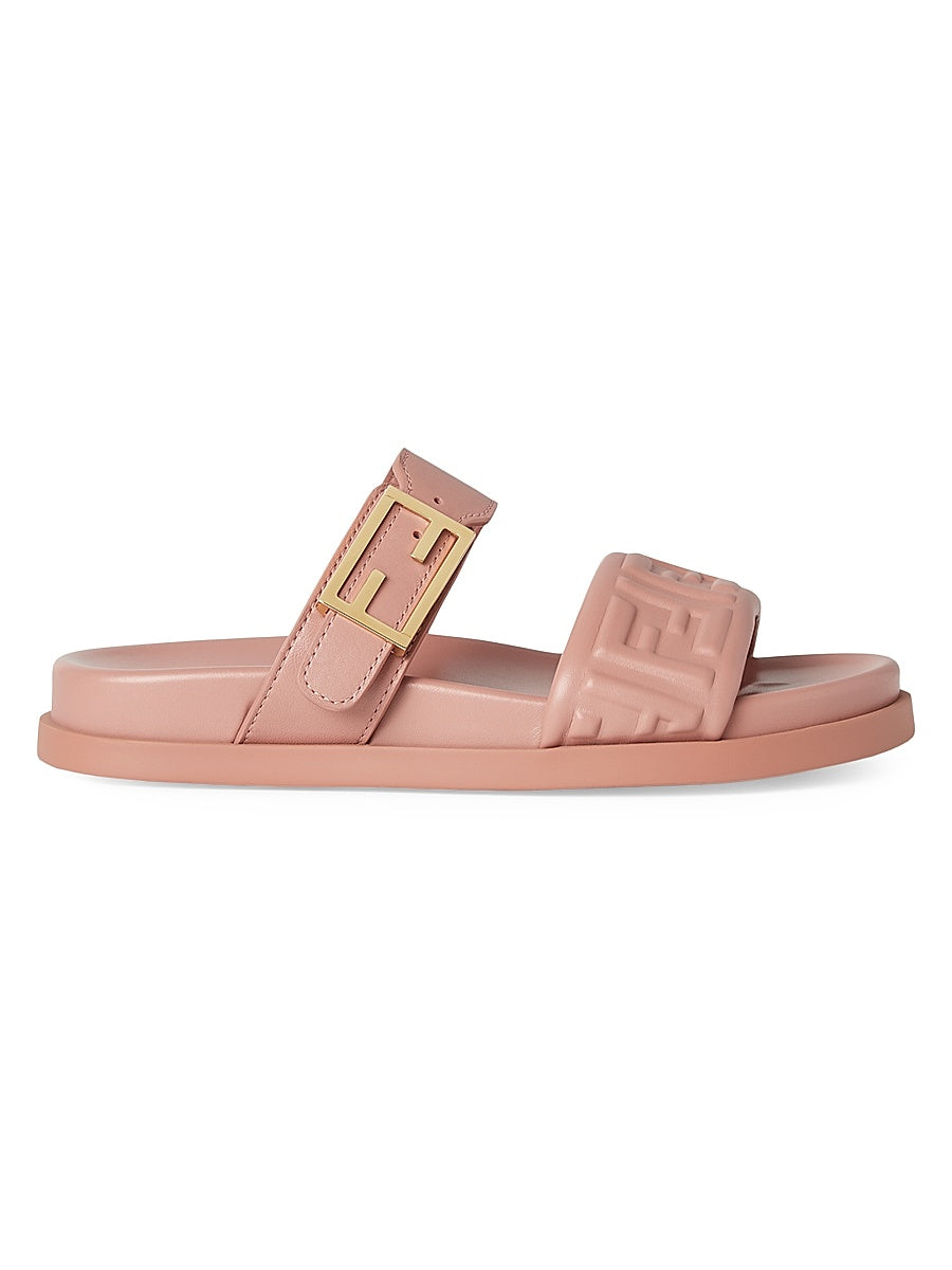 Fendi Feel Leather Double Strap Sandals