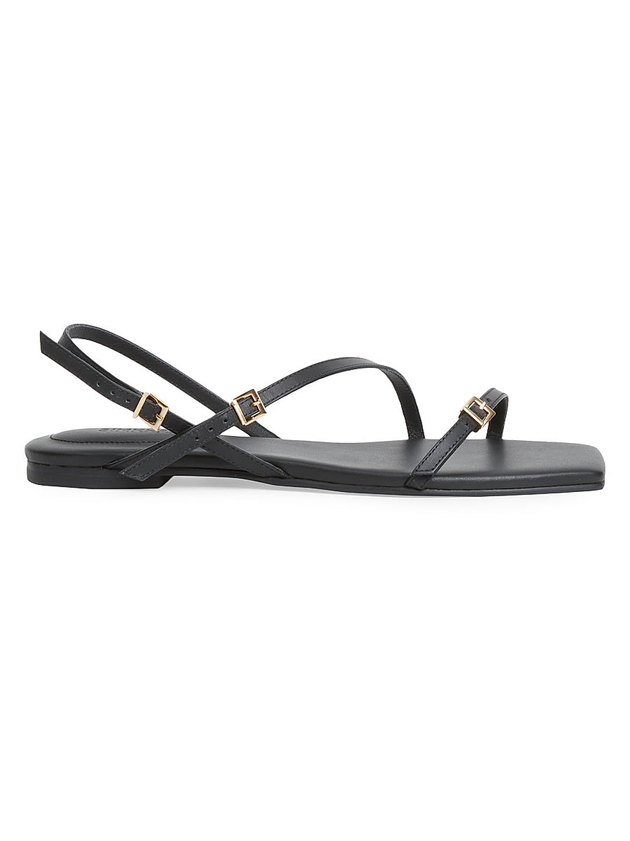 Carey Leather Strappy Flat Sandals