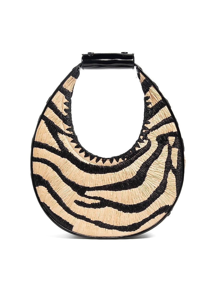 Moon Woven Raffia Shoulder Bag