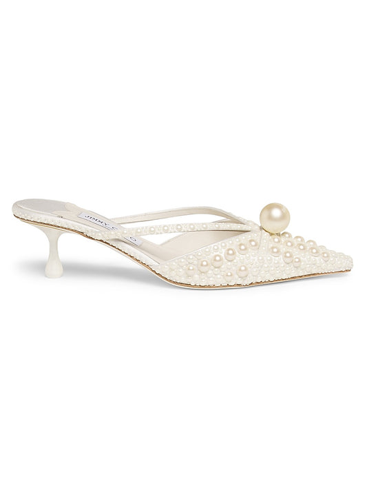 Core Sana 50MM Imitation Pearl-Embellished Mules