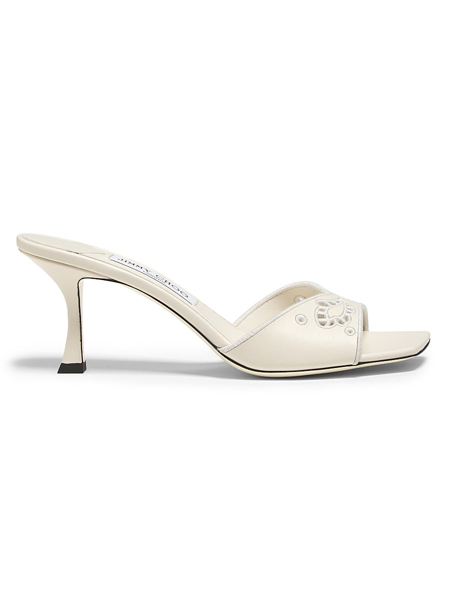 Skye 70MM Embroidered Leather Mules