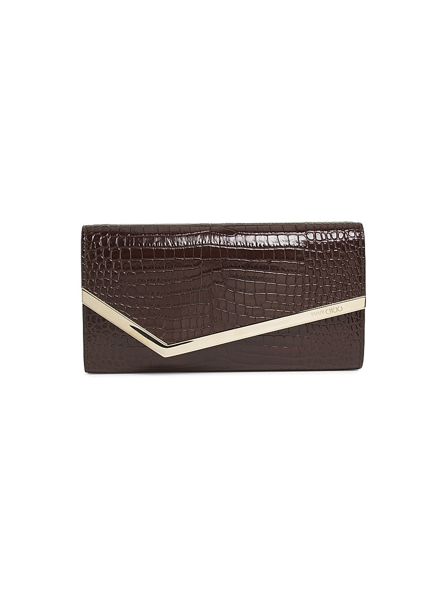 Emmie Embossed Leather Clutch