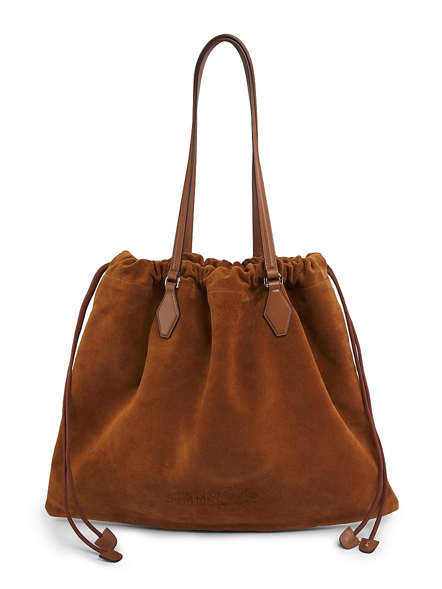 Suede Drawstring Tote
