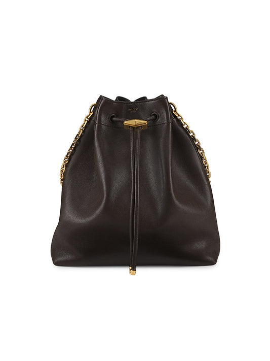 Cinch Leather Bucket Bag