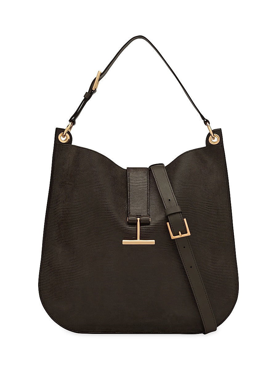Large Tara Embossed Leather Crossbody Bag