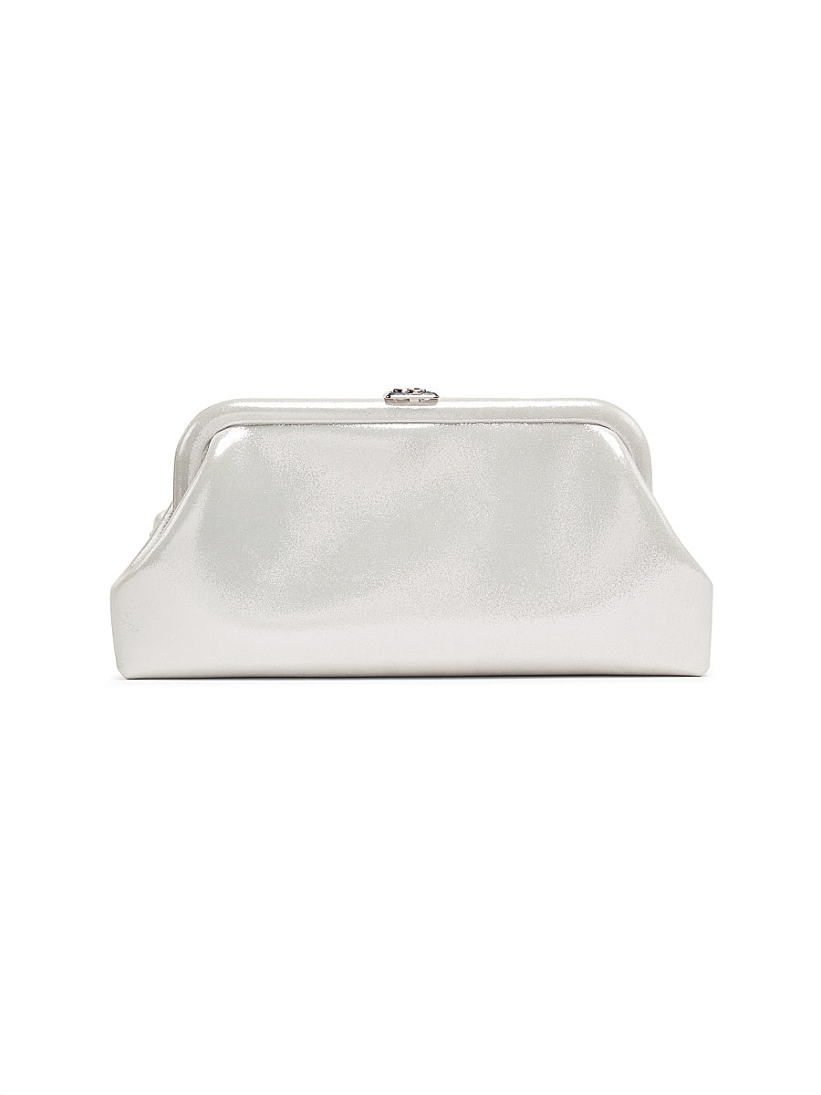 Skylar Shimmer Suede Clutch