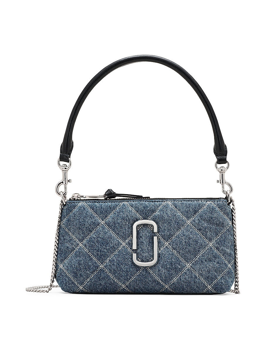 The Denim Quilted Pochette Shoulder Bag