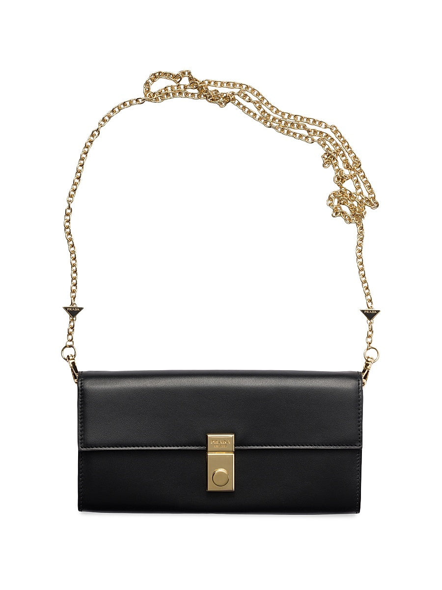 Wallet with Leather Shoulder Strap