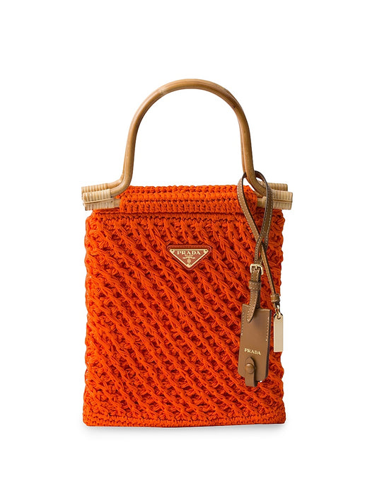 Cotton Crochet Mini Top Handle Bag
