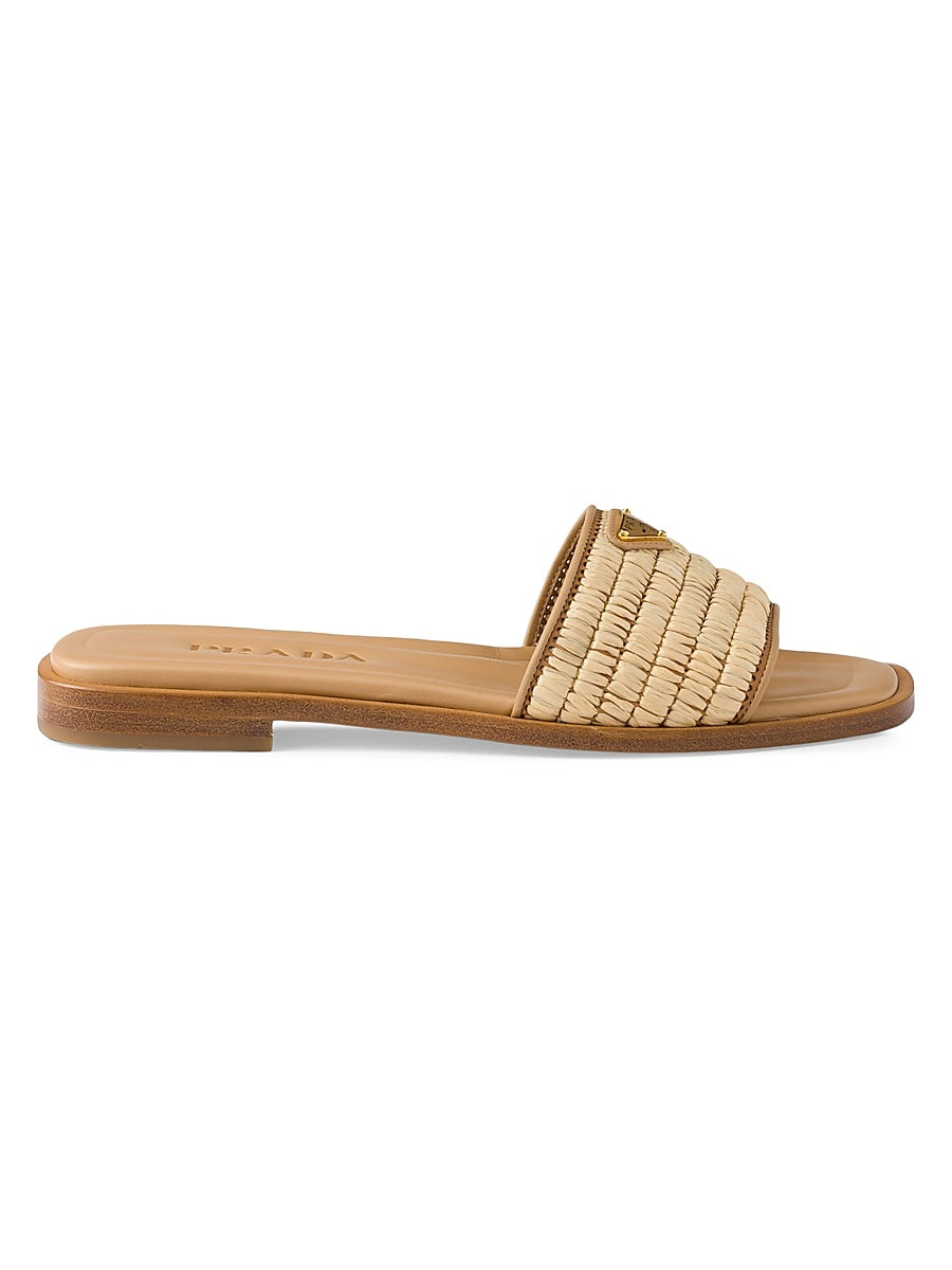 Leather Slides with Crochet Details