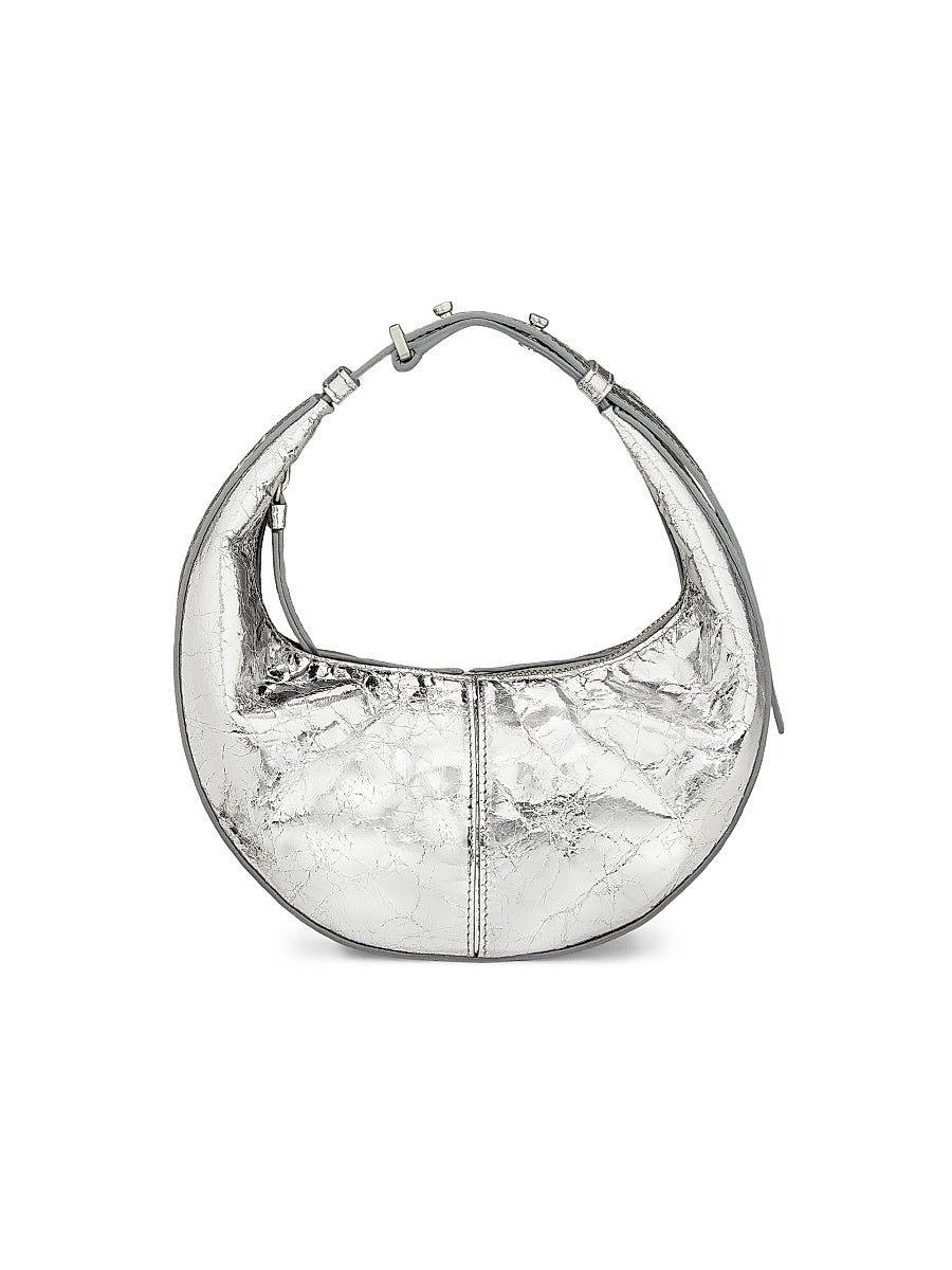 Mini Metallic Leather Hobo Bag