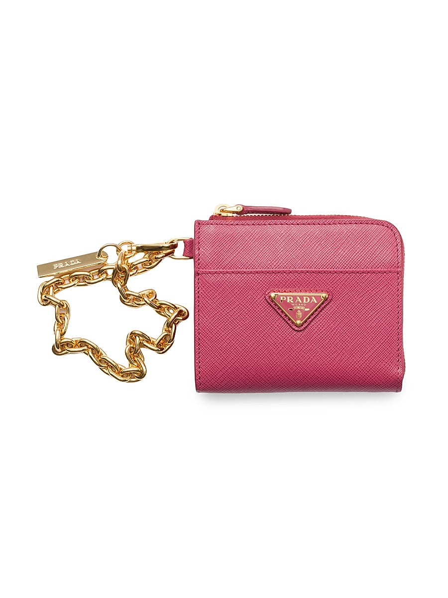 Small Saffiano Leather Zipper Wallet