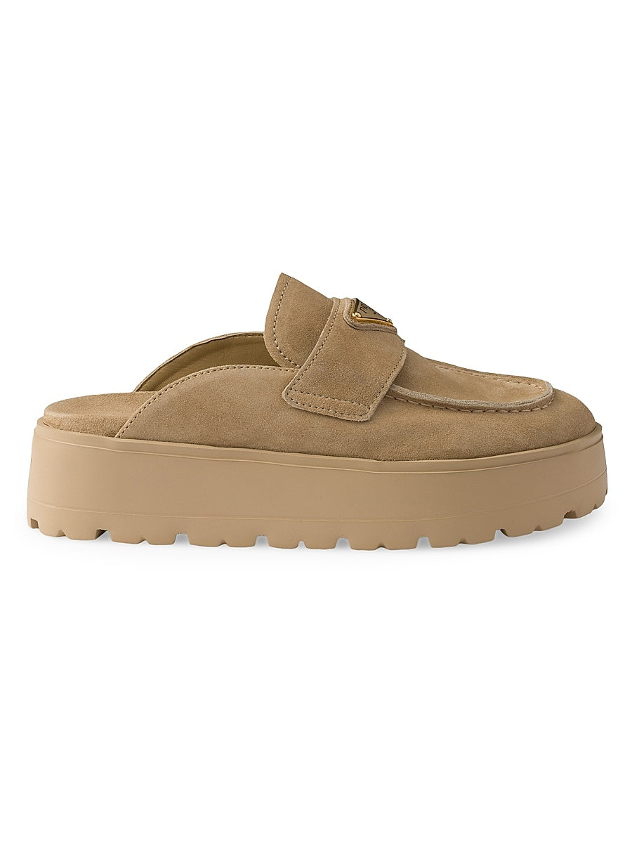 Suede Flatform Mules