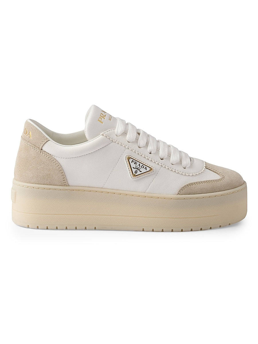 Downtown Bold Nappa Leather and Suede Sneakers