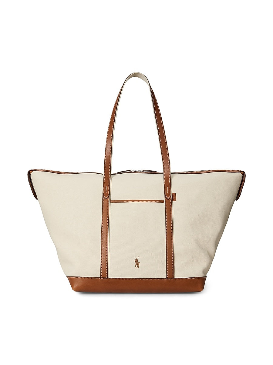 Canvas &amp; Leather Tote Bag