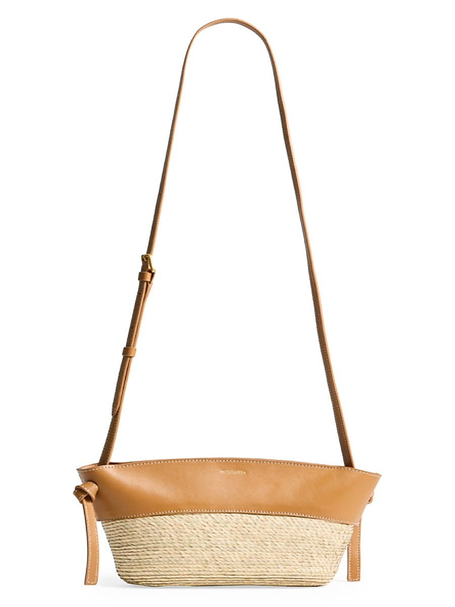 Knot Palm Straw Crossbody Bag