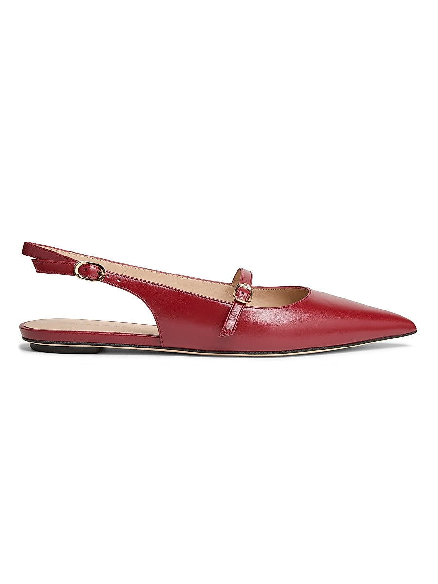 Emilia Leather Mary Jane Slingback Flats
