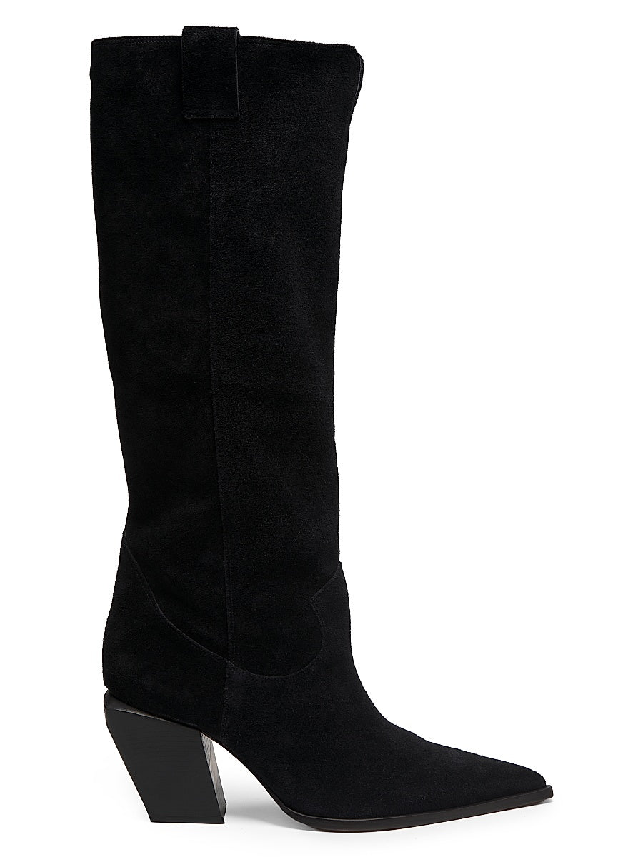 85MM Point-Toe Suede Boots
