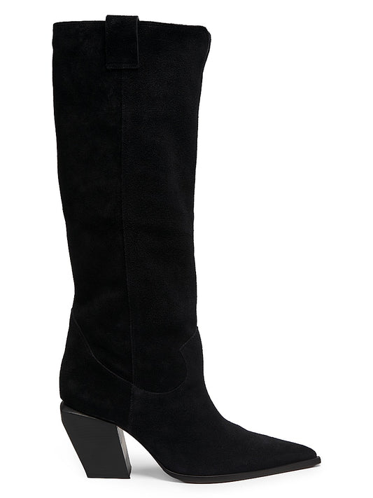 85MM Point-Toe Suede Boots
