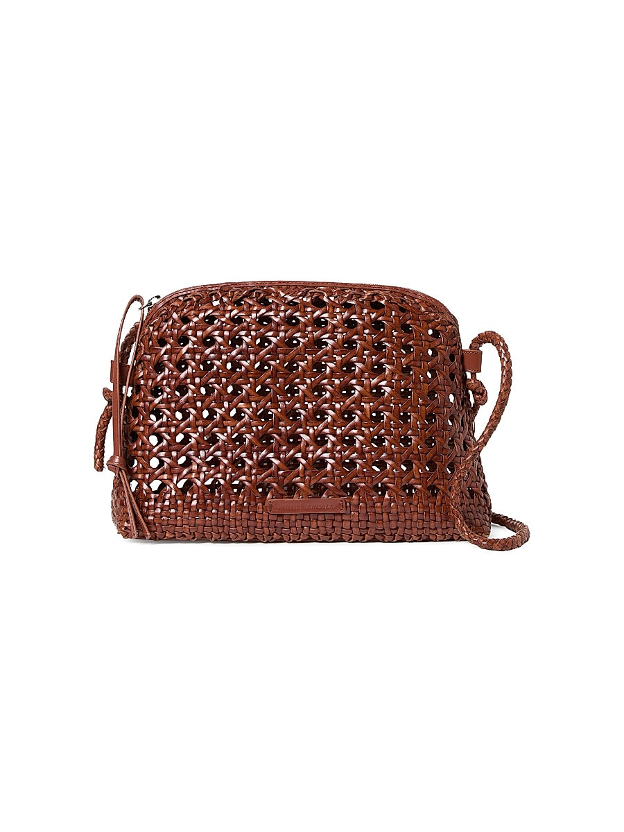 Mallory Open-Weave Leather Crossbody Bag