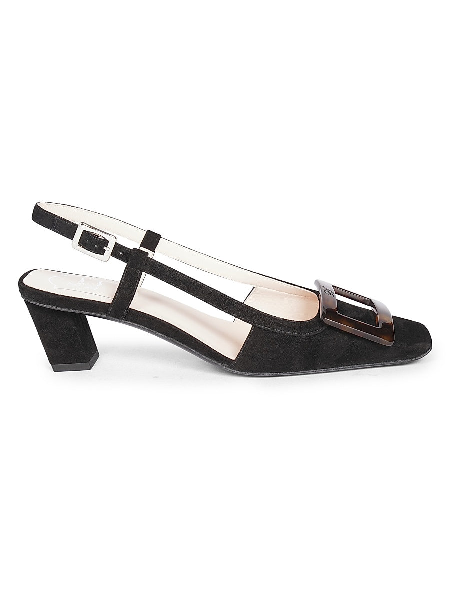 Belle Vivier 45mm Suede Slingback Pumps