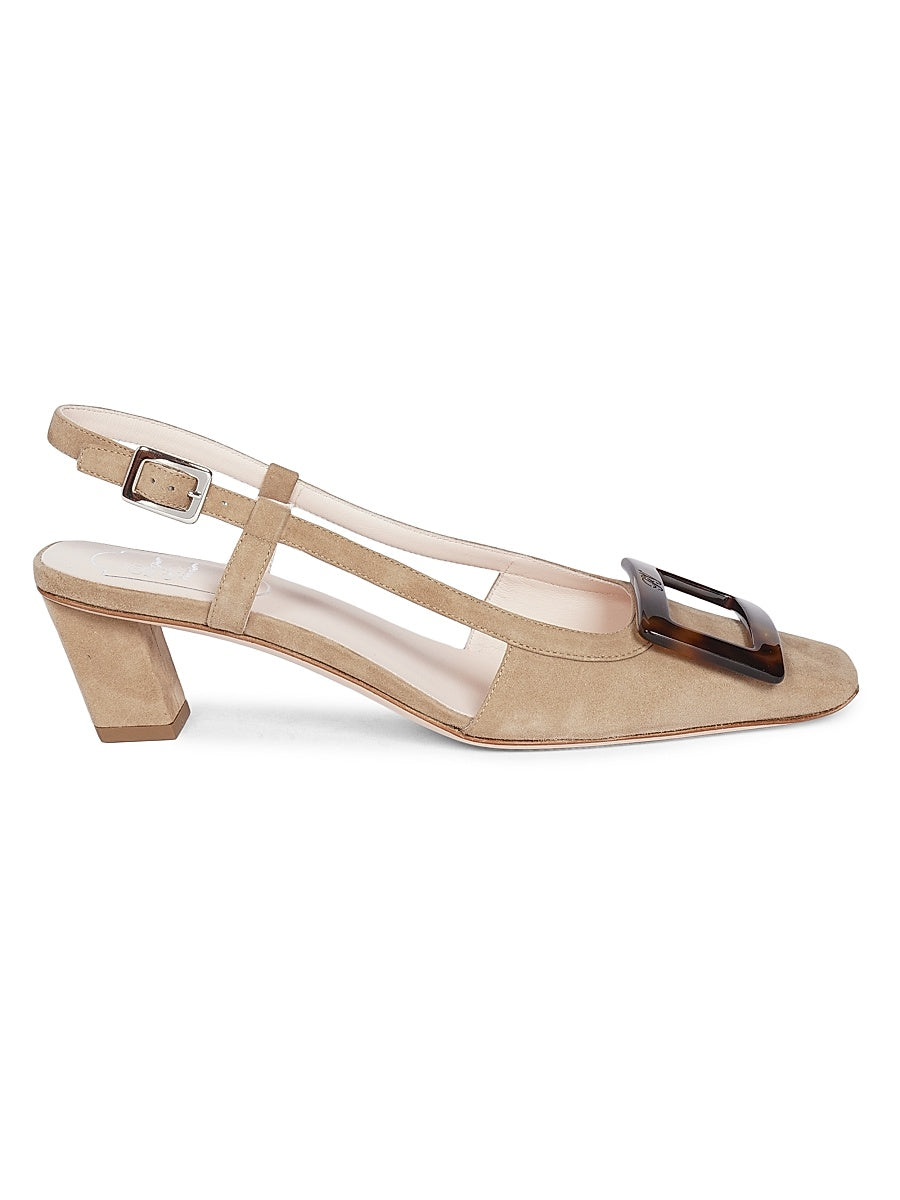 Belle Vivier 45mm Suede Slingback Pumps