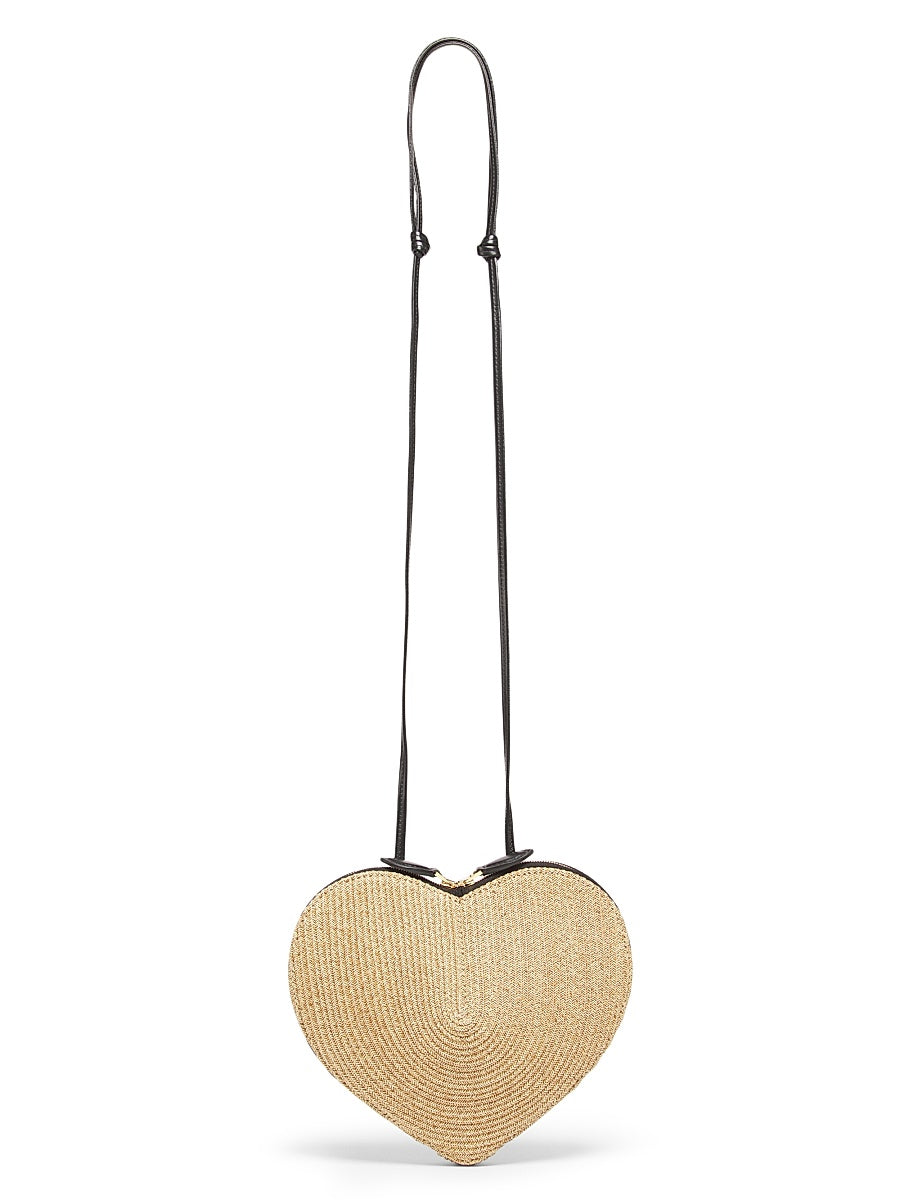 Raffia Heart Shoulder Bag