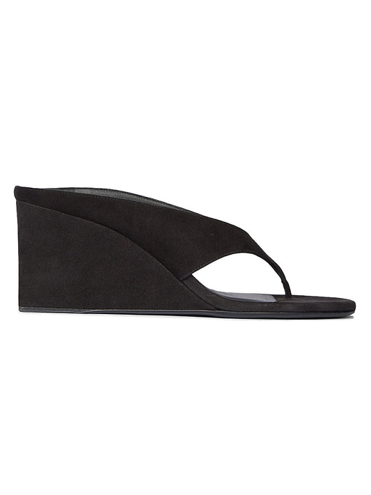 75MM Slip-On Suede Wedge Sandals