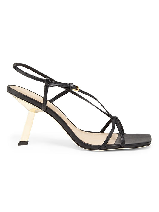 75MM Leather T-Strap Sandals