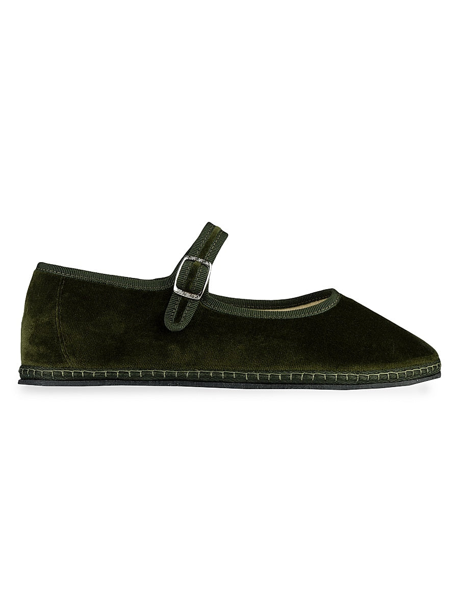 Timeless Bottiglia Cotton Velvet Mary Janes
