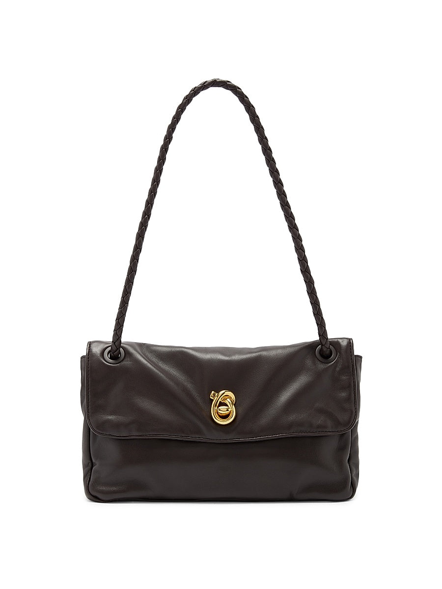 Soft Lock Leather Shoulder Bag