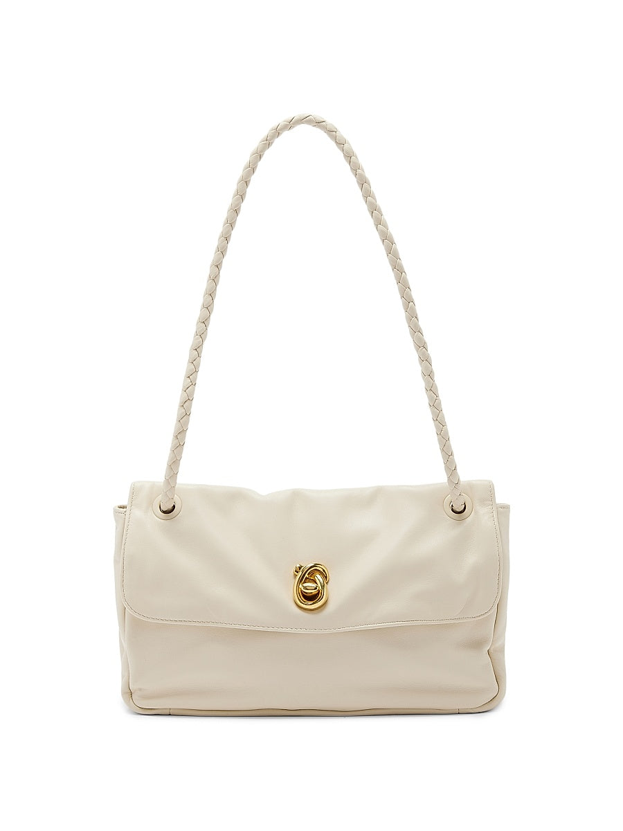 Soft Lock Leather Shoulder Bag