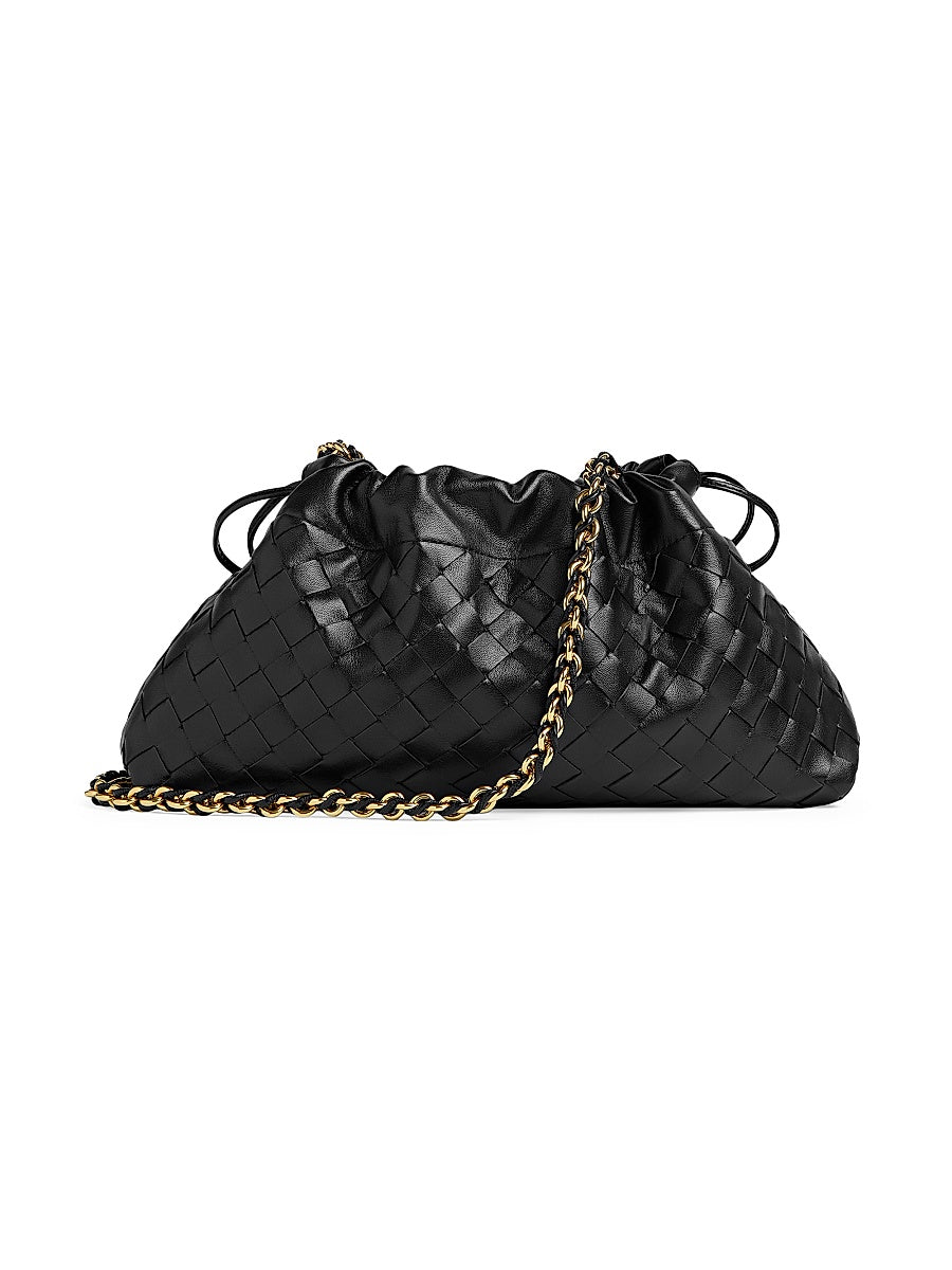 Soiree Intrecciato Leather Chain Shoulder Bag