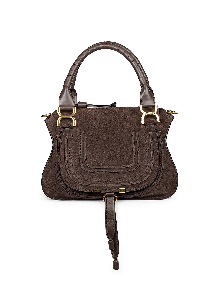 Marcie Small Suede Top Handle Bag