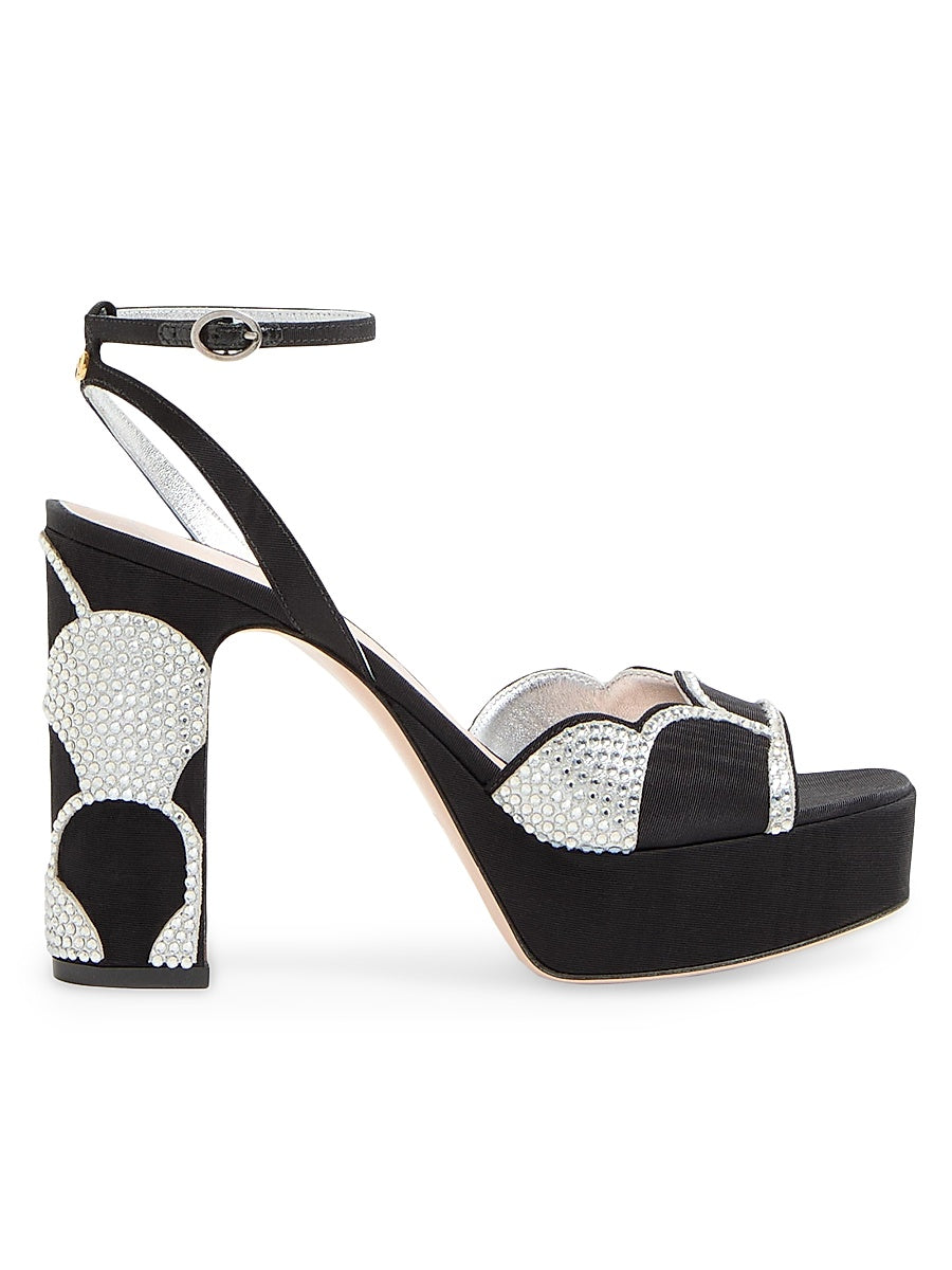 Bowow Platform 115MM Sandals in Moiré Fabric