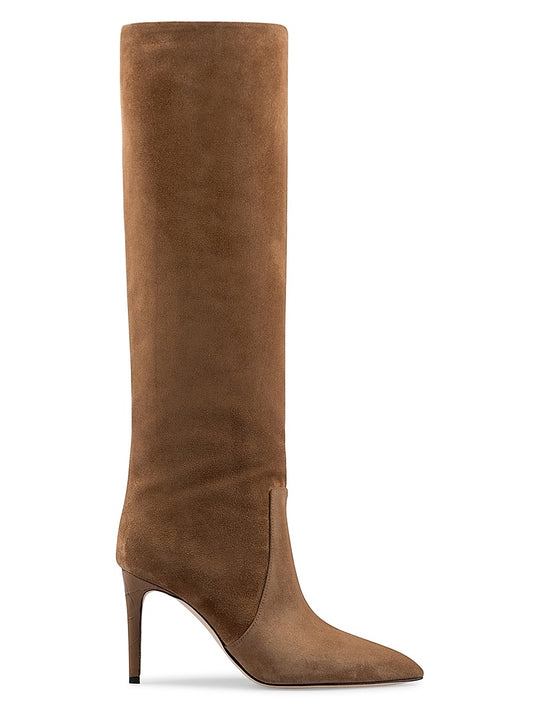 85MM Suede Knee-High Stiletto Boots