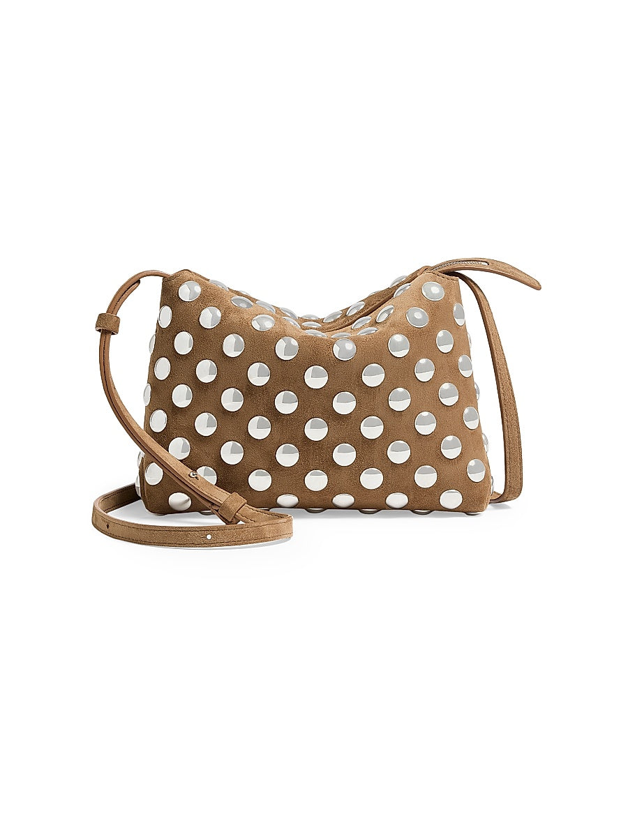 Lina Medium Studded Suede Crossbody Bag