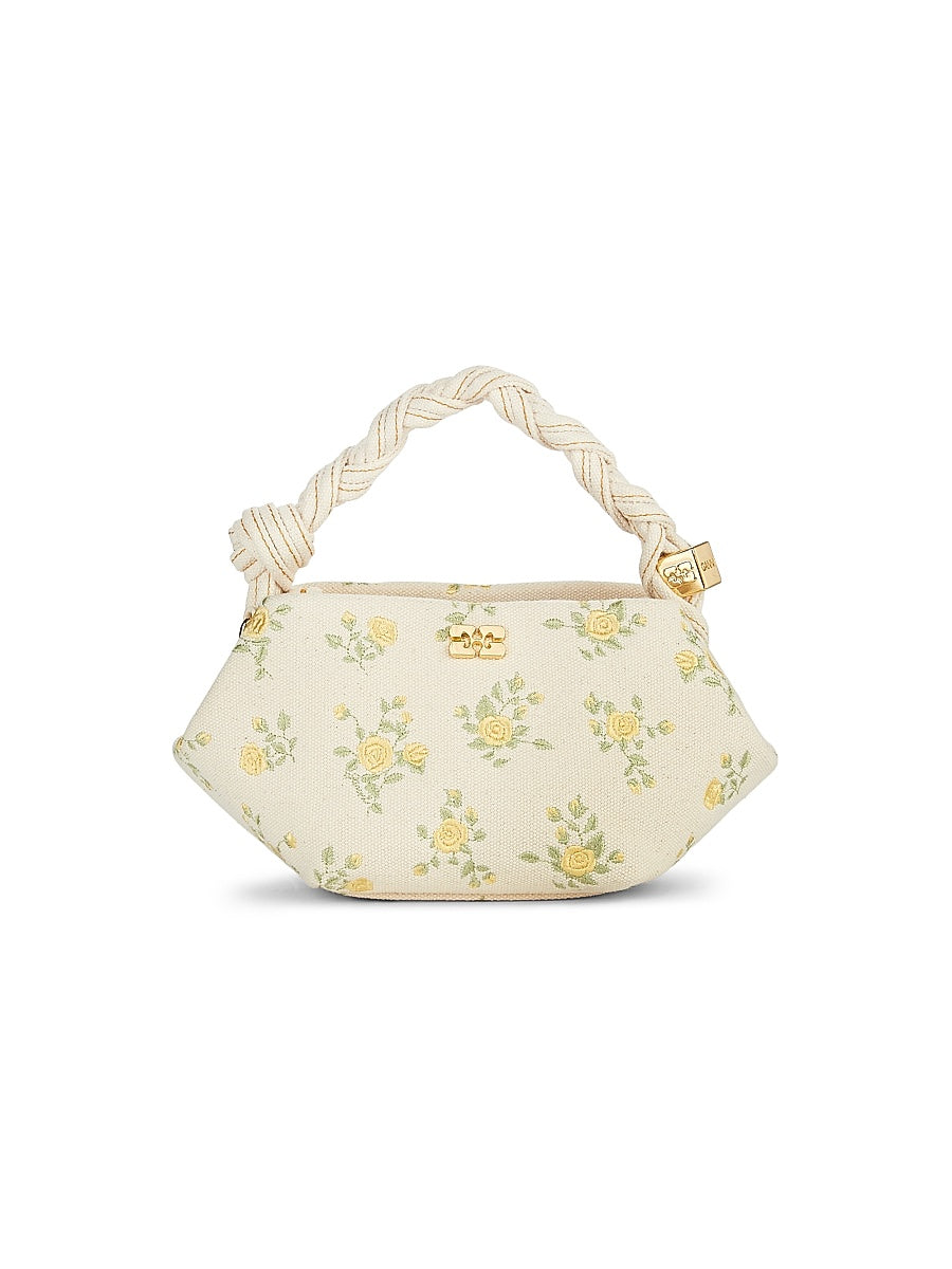 Mini Bou Canvas Flowers Top Handle Bag