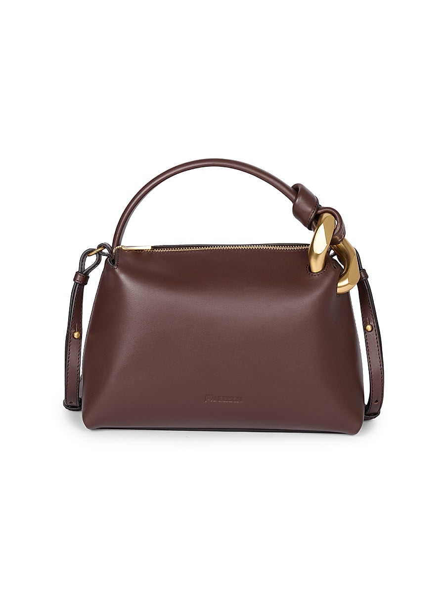The Small Corner Leather Top Handle Bag