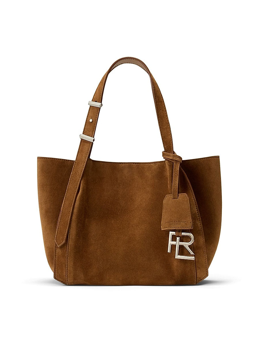 Small Logo Suede Tote Bag
