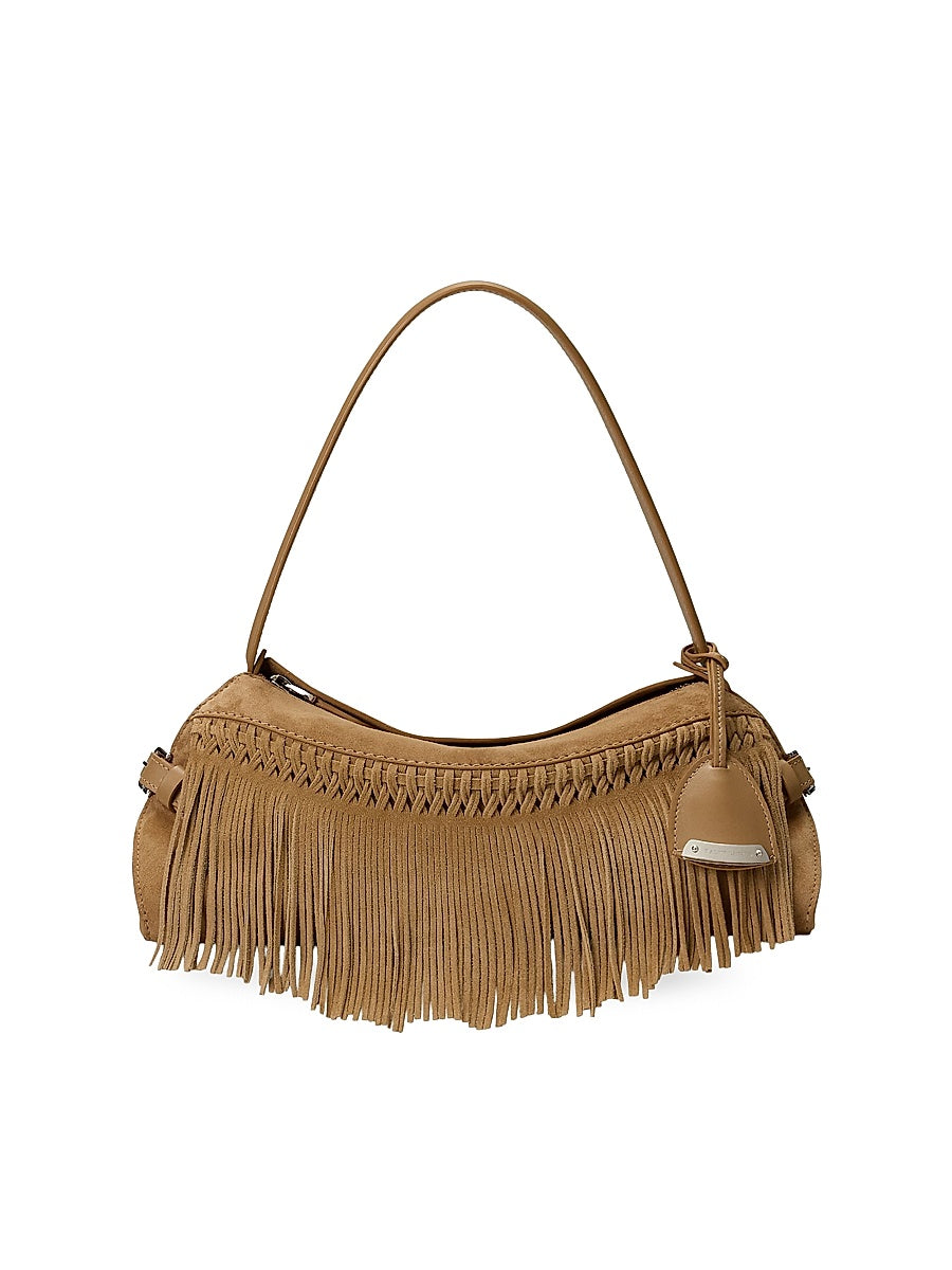 Fringed Suede Shoulder Bag