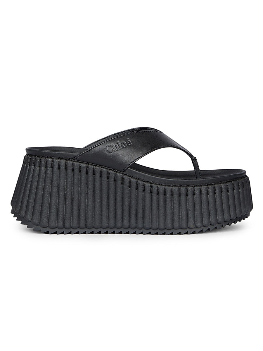 Nama Leather Wedge Sandals