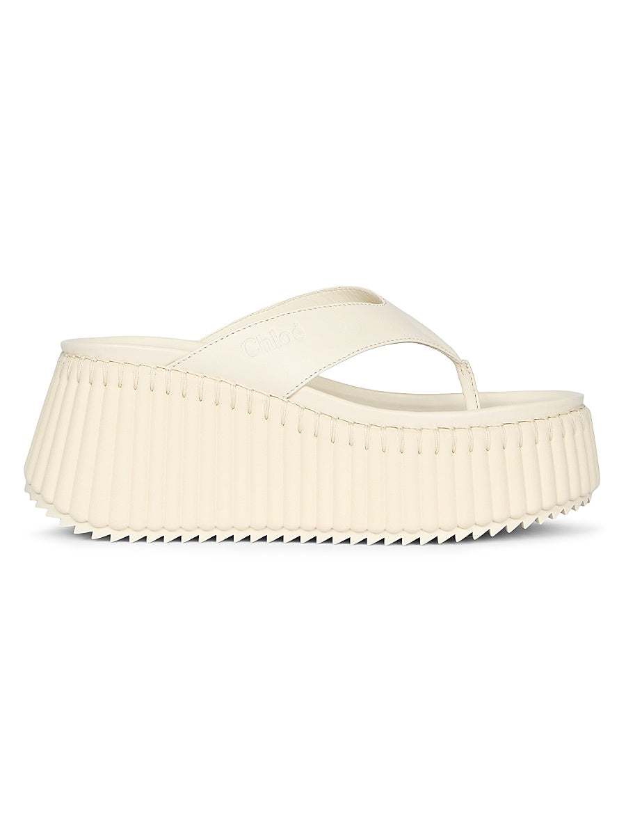 Nama Leather Wedge Sandals