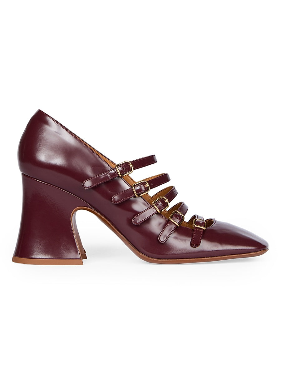 Janis Buckled Leather Pumps