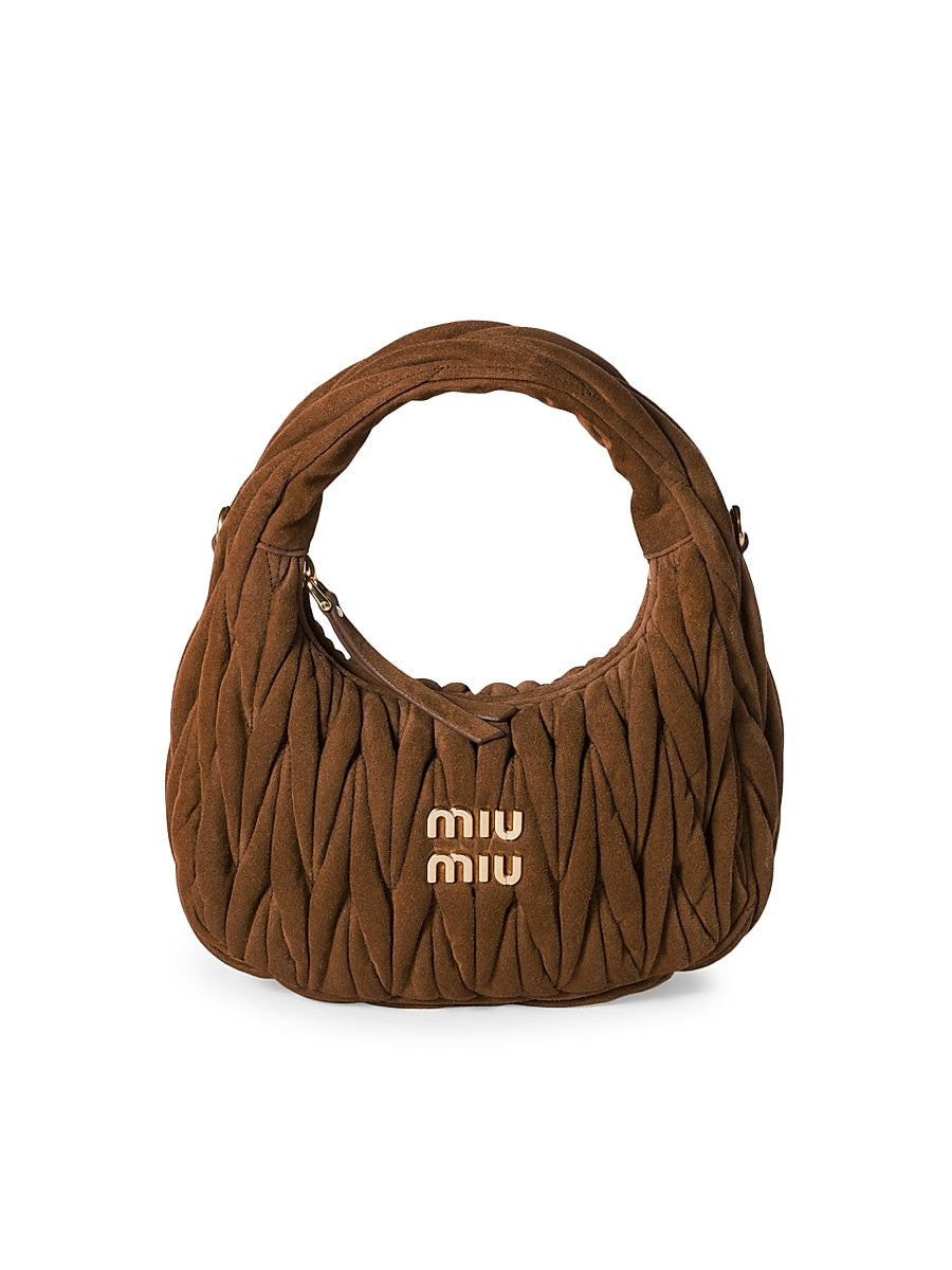 Wander Matelassé Suede Top Handle Bag