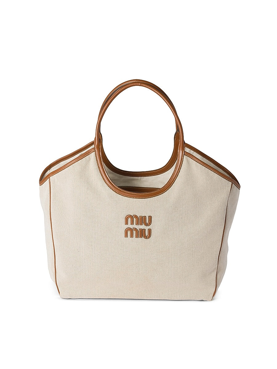 Ivy Canvas and Leather Tote Bag
