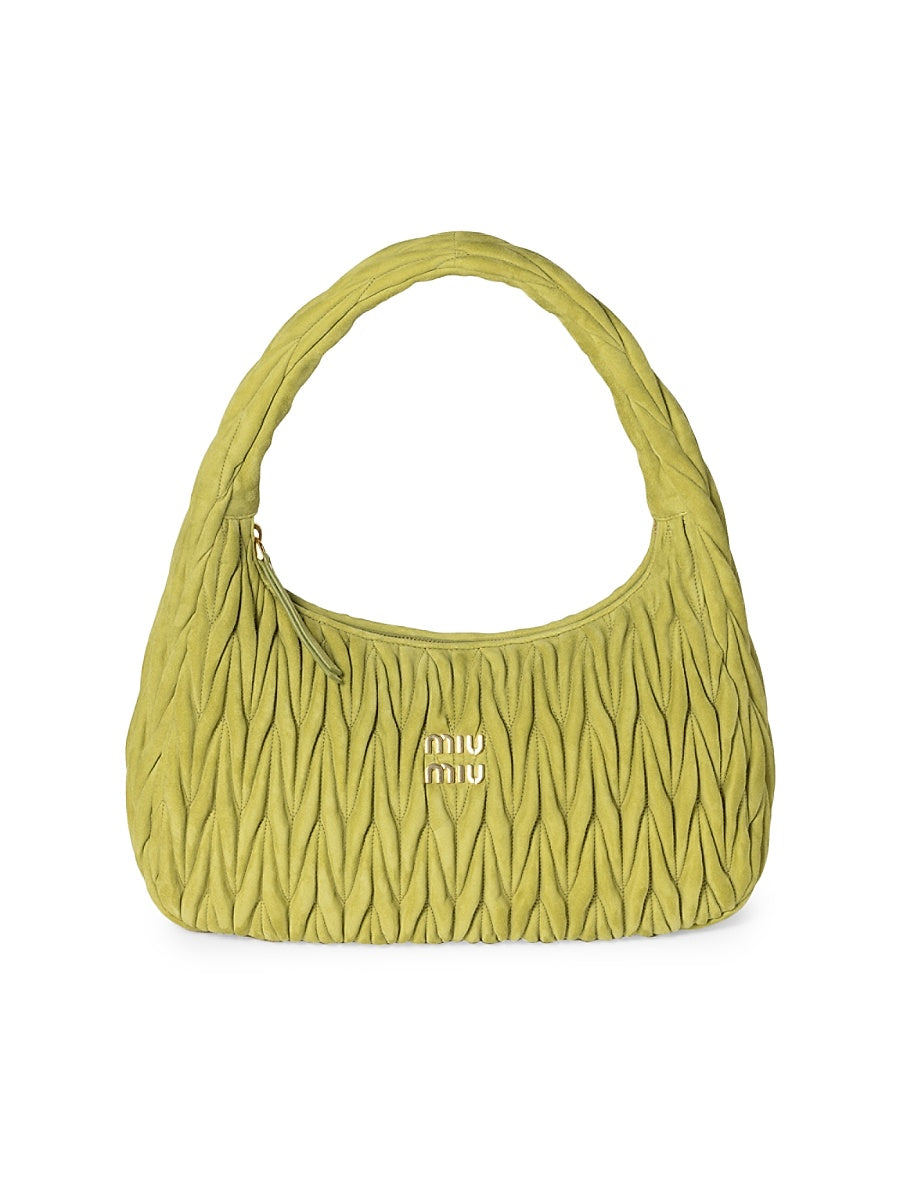 Wander Matelassé Suede Hobo Bag