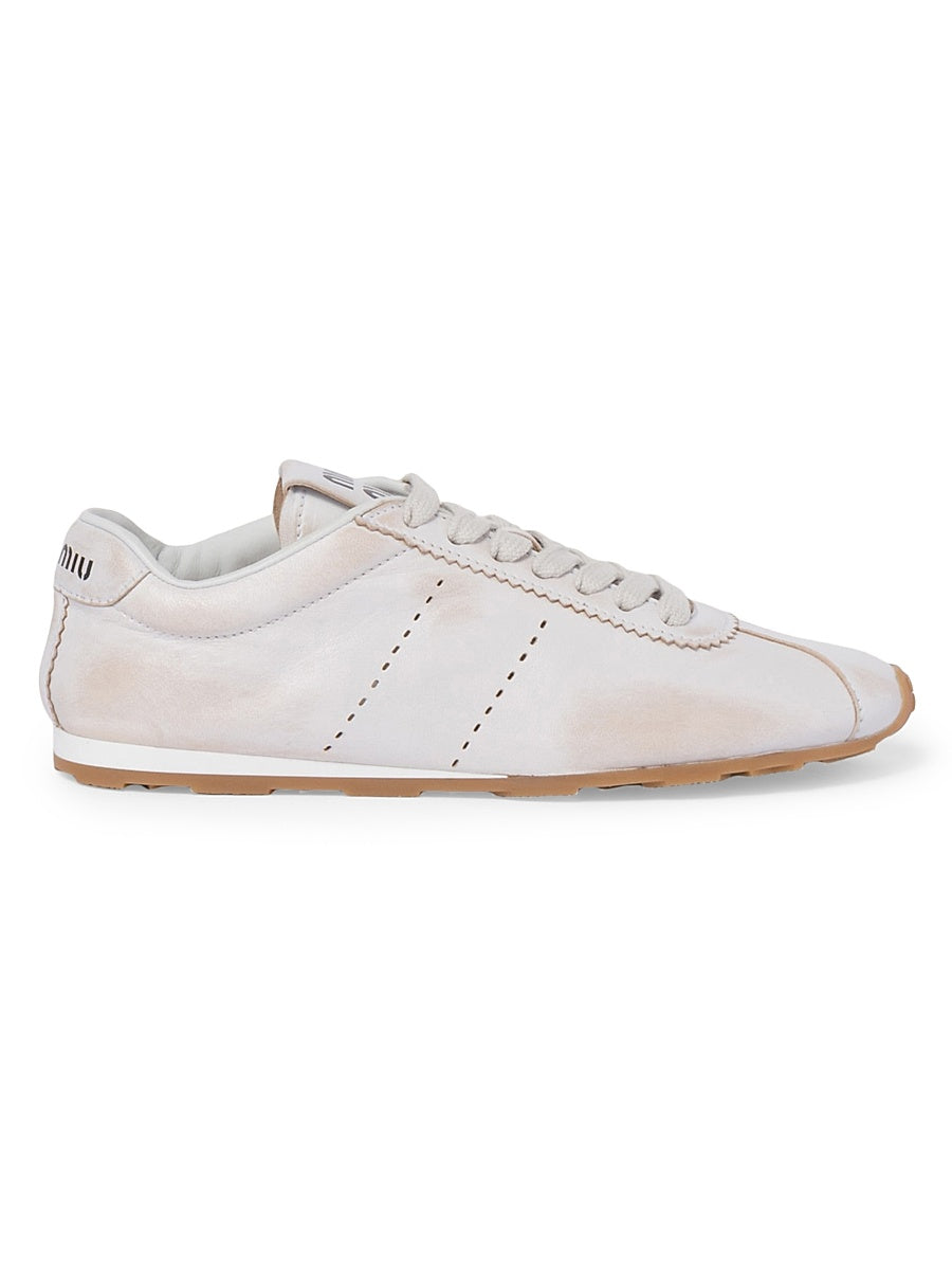 Plume Bleached Nappa Leather Sneakers