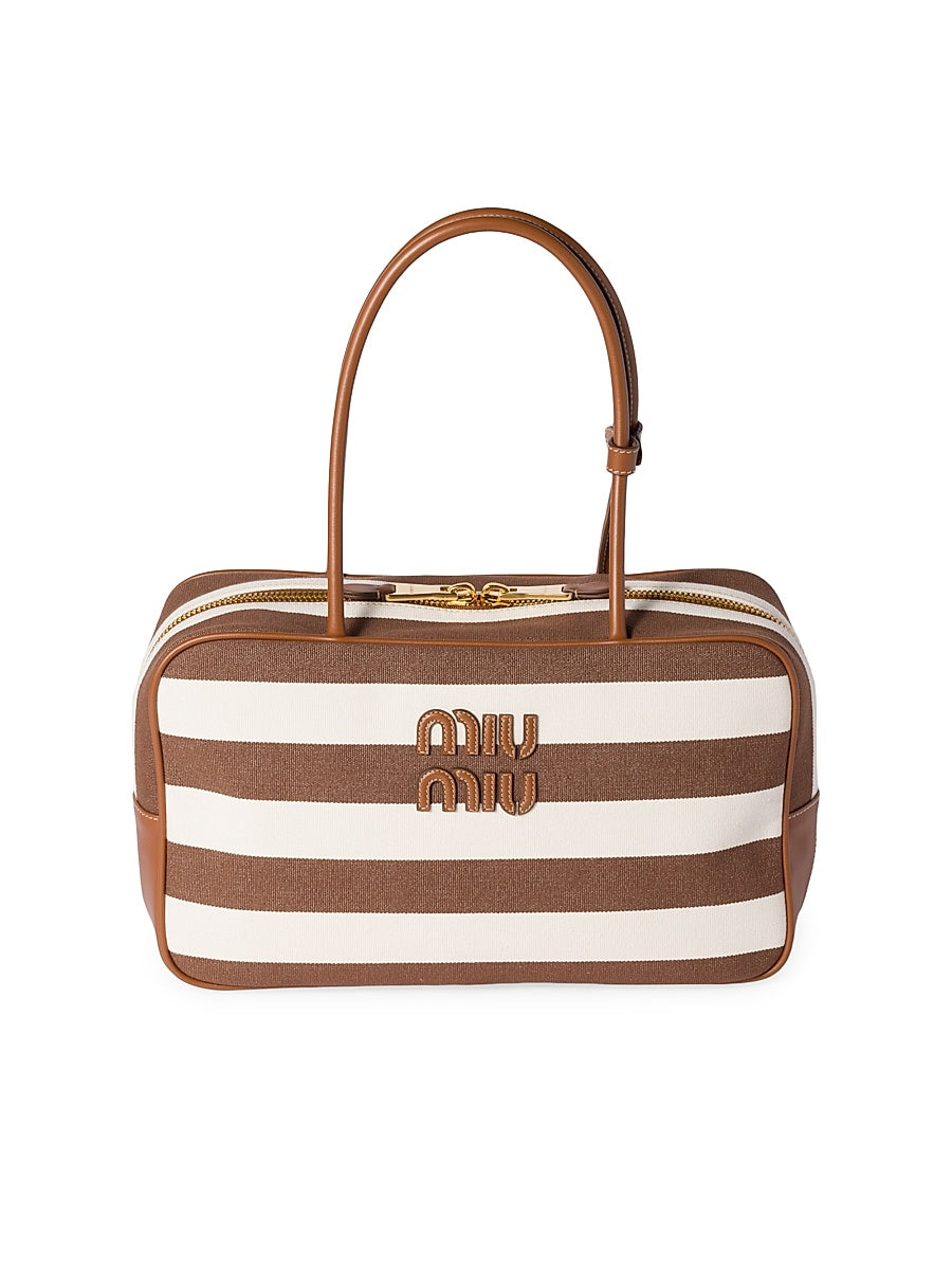 Beau Canvas and Leather Shoulder Bag
