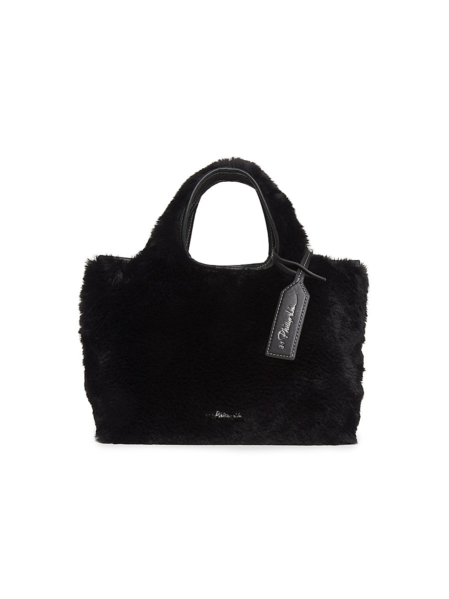Mini Faux Fur Market Tote Bag
